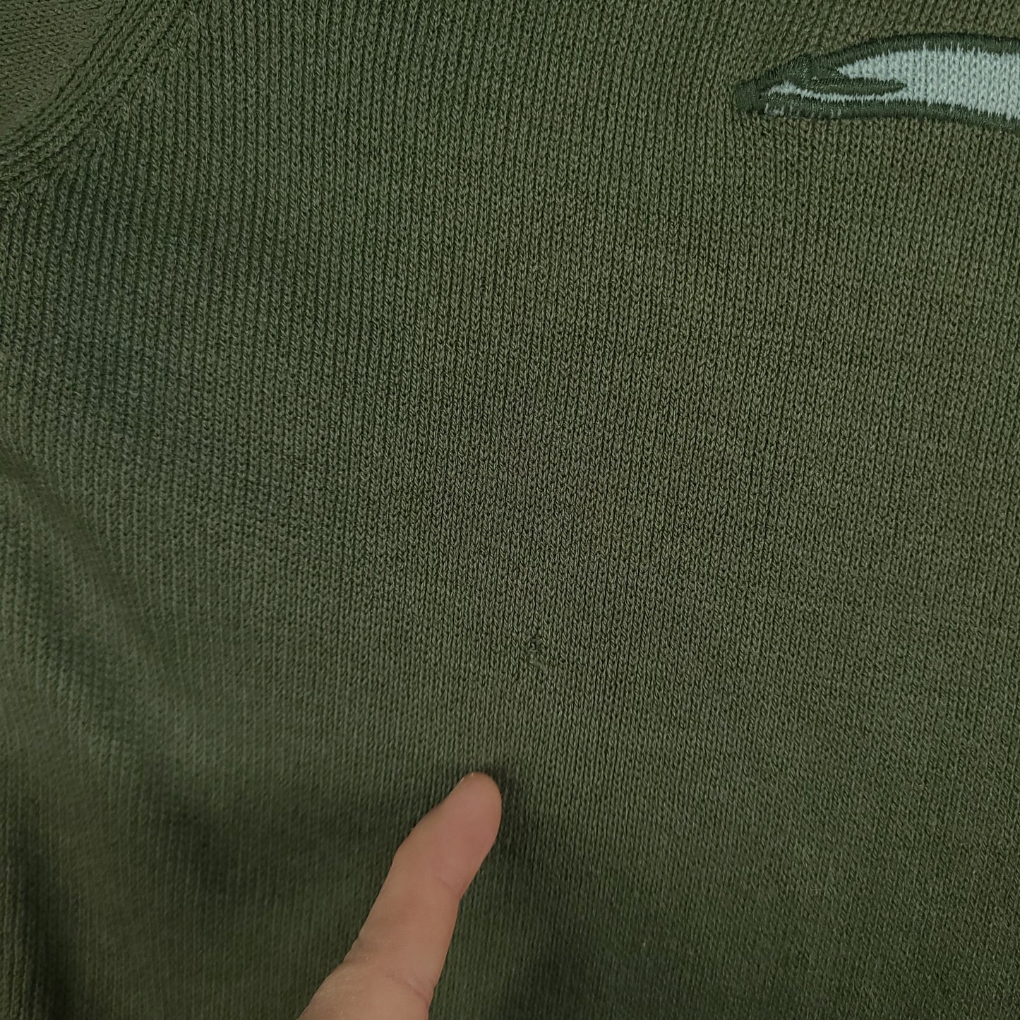 Quiksilver Sweater Green Knit Pullover Distressed Size L Adult Y2K Surf