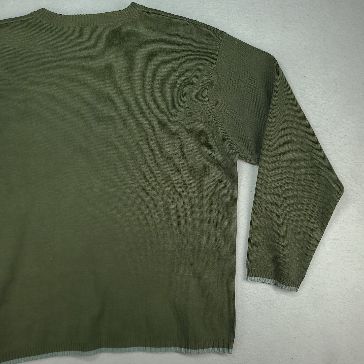 Quiksilver Sweater Green Knit Pullover Distressed Size L Adult Y2K Surf