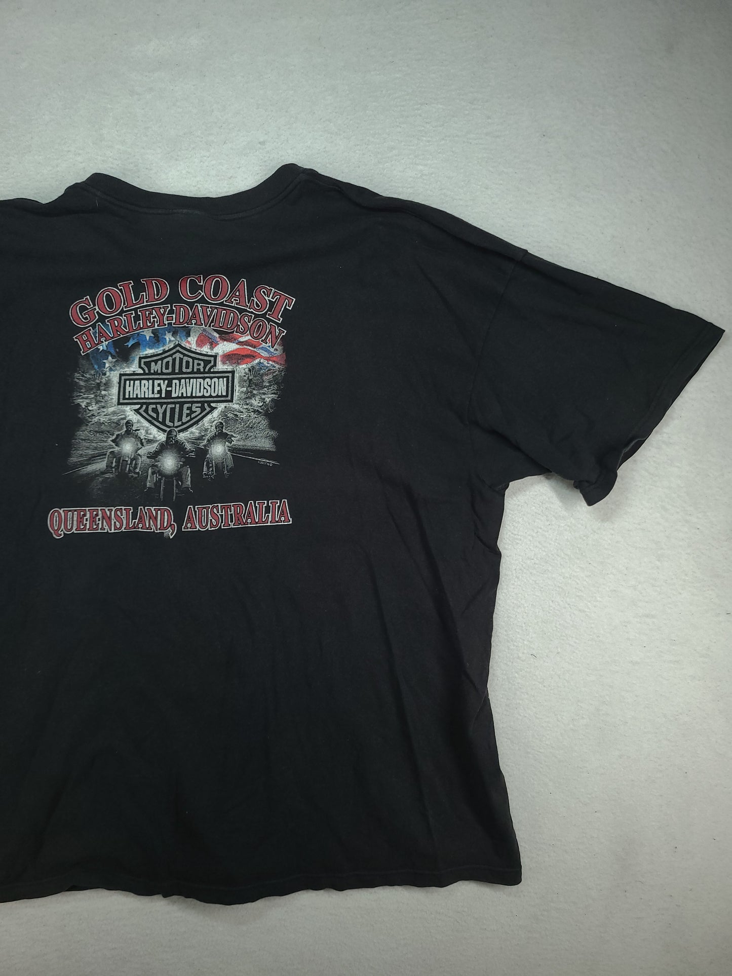Harley Davidson Shirt Black Size 3XL Short Sleeve Graphic Tee Gold Coast Queensland
