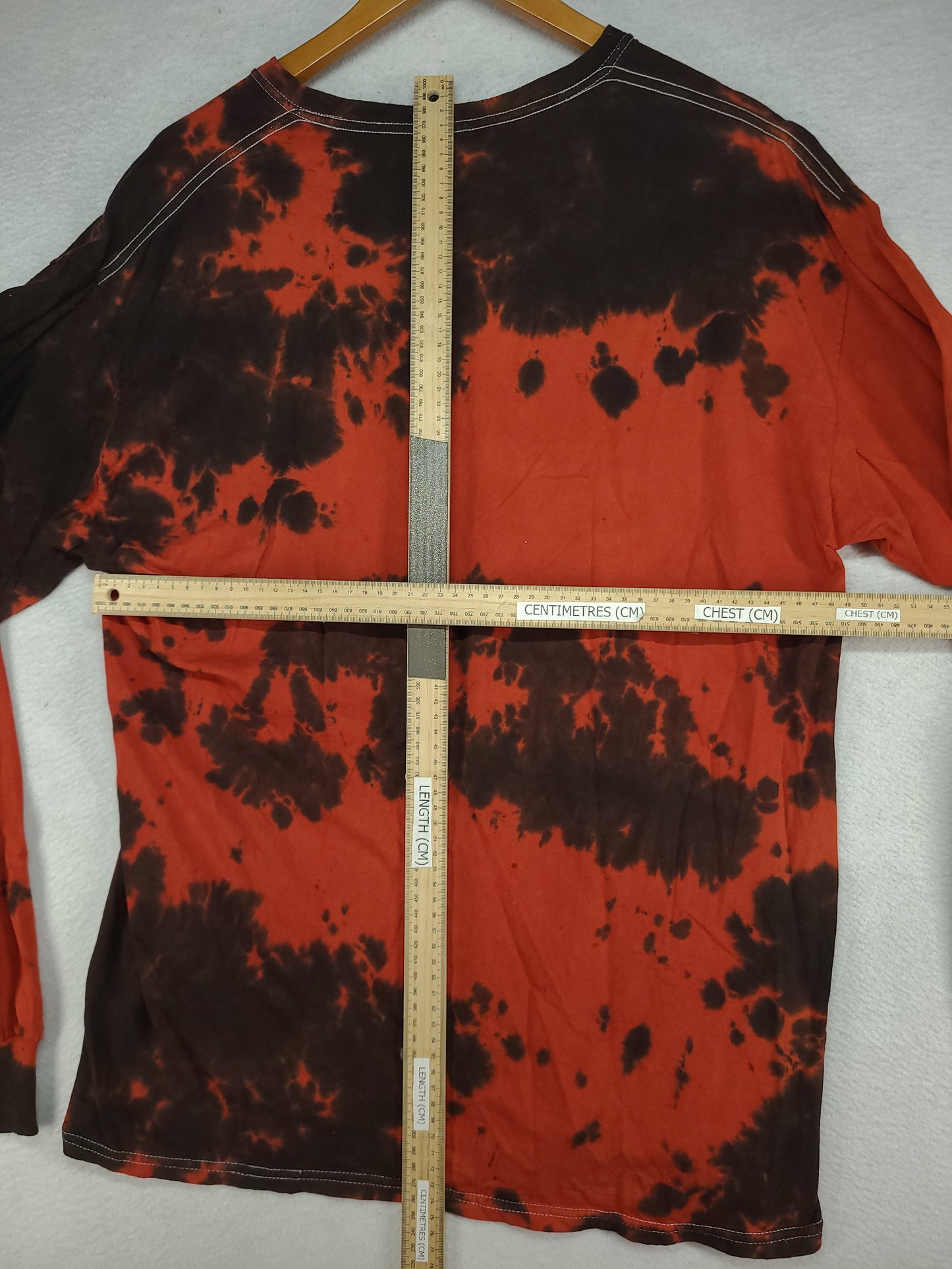 Bone Thugs N Harmony Shirt Long Sleeve Red Black Tie Dye Size L Cotton