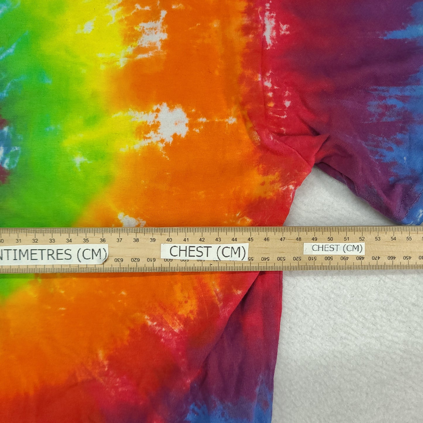 M&Ms Shirt Tie Dye Chocolate Short Sleeve Graphic Tee Size L Yellow Green Blue
