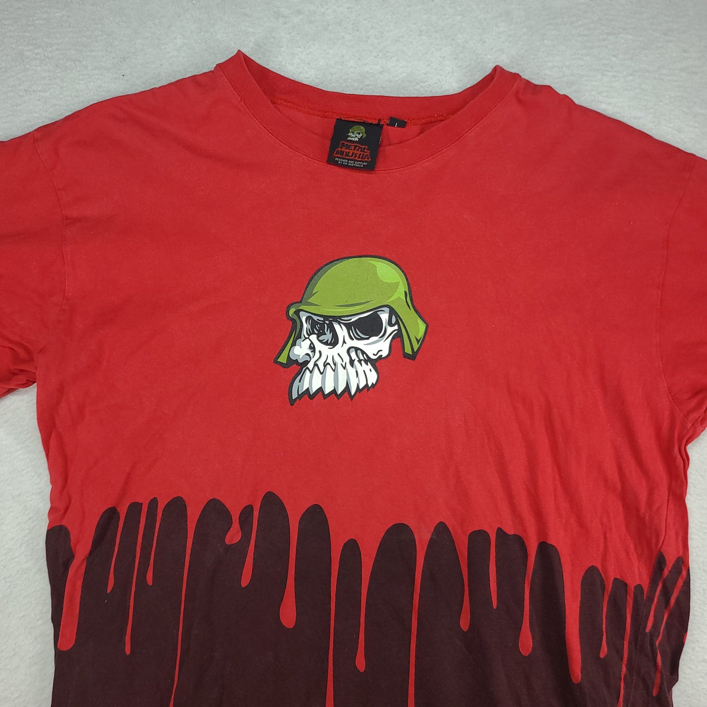 Metal Mulisha Shirt Red Black Short Sleeve Logo Tee Adult Size L Cotton