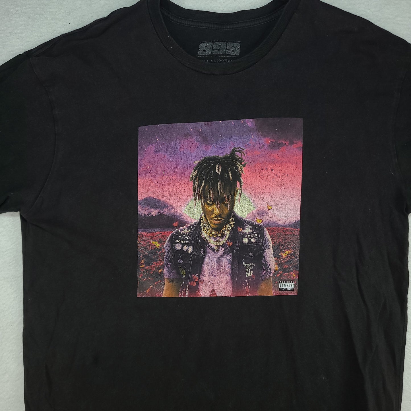 Juice Wrld Shirt Legends Never Die Black Graphic Tee Hip Size 2XL Adult