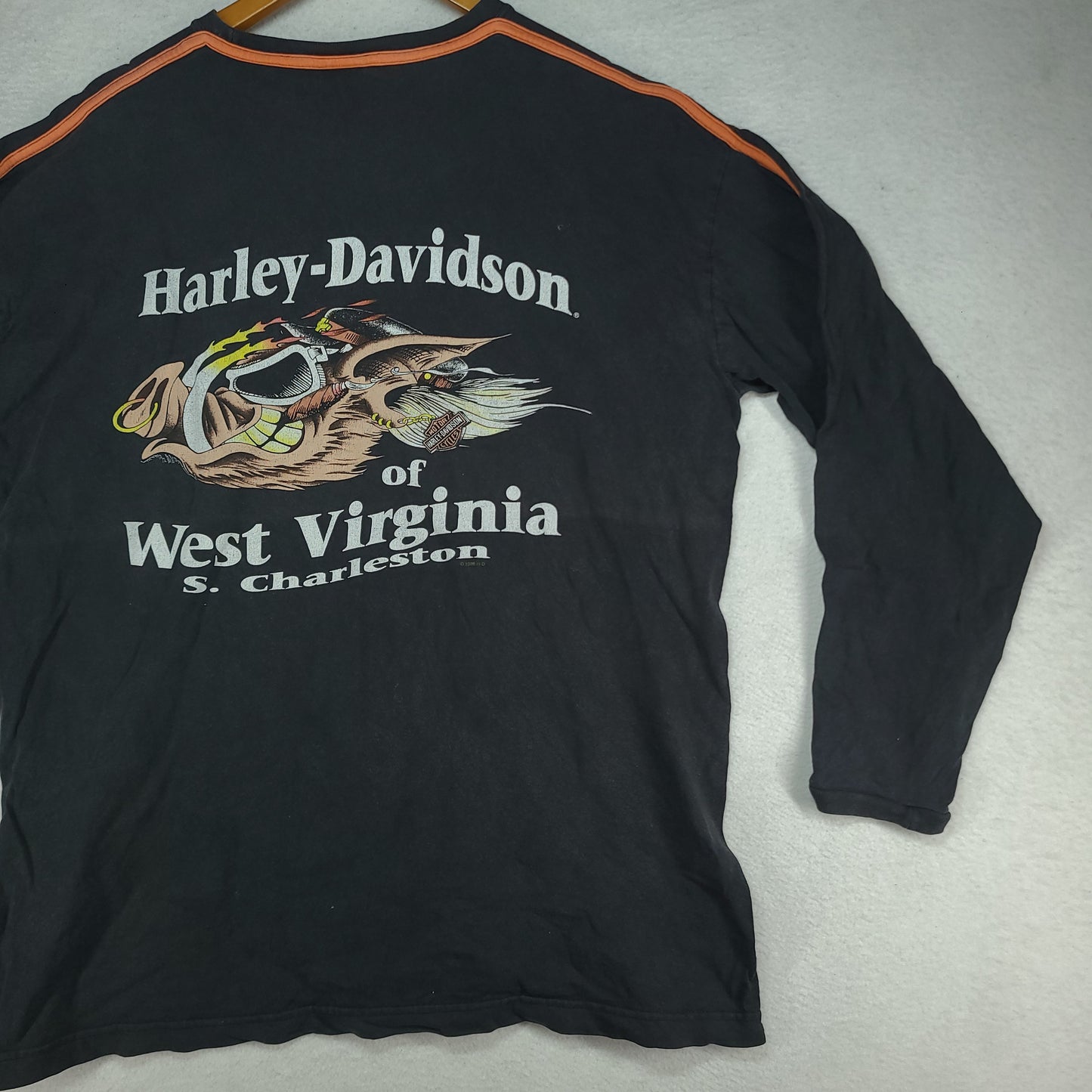 Vintage Harley Davidson Shirt XL Long Sleeve Hog Boar Rare West Virginia 1998