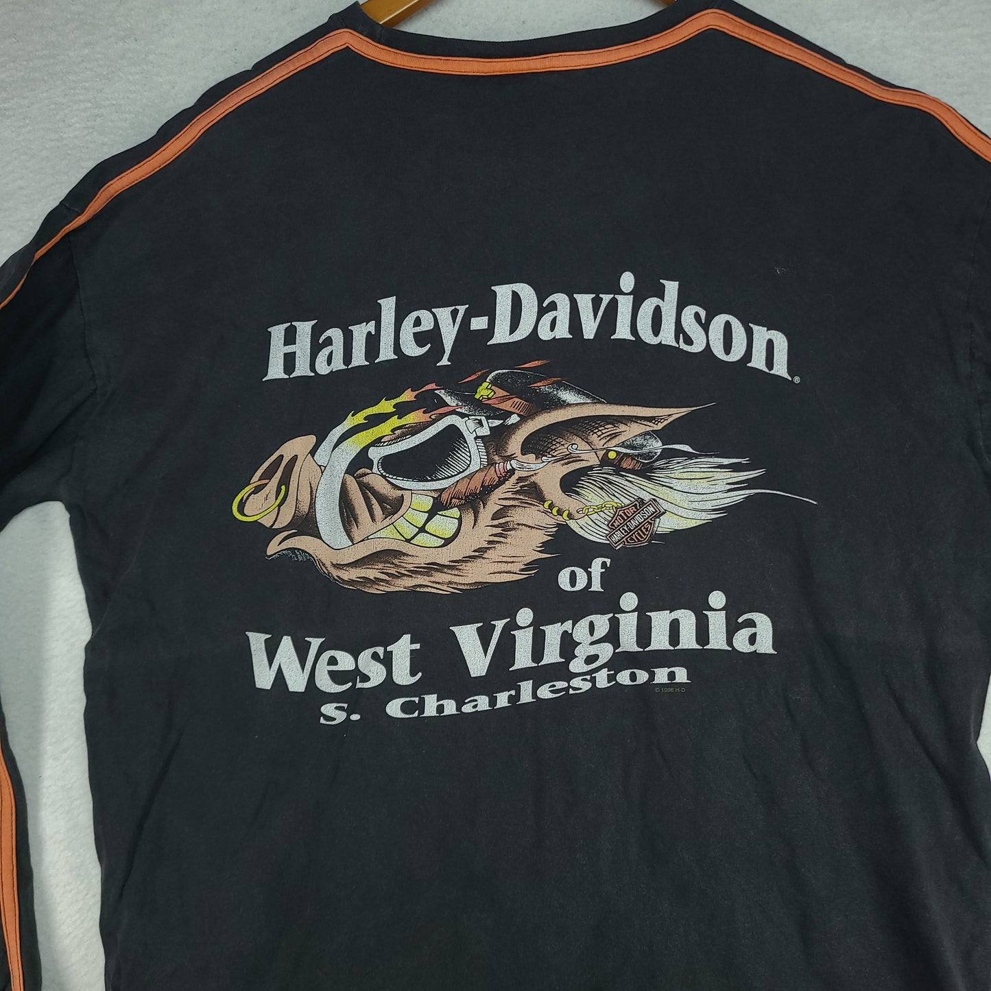 Vintage Harley Davidson Shirt XL Long Sleeve Hog Boar Rare West Virginia 1998
