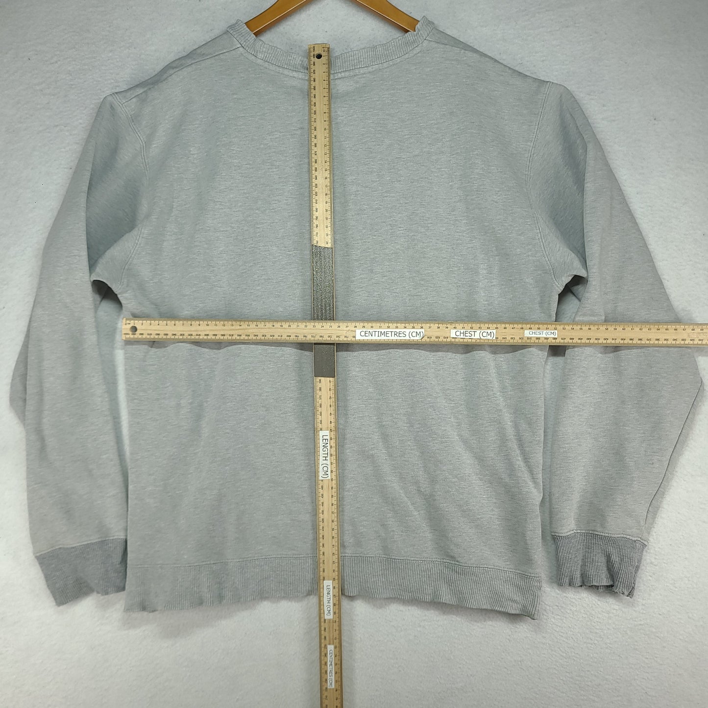 Quiksilver Jumper Grey Size L Pullover Spellout Adult Winter Warm Distressed Cuffs
