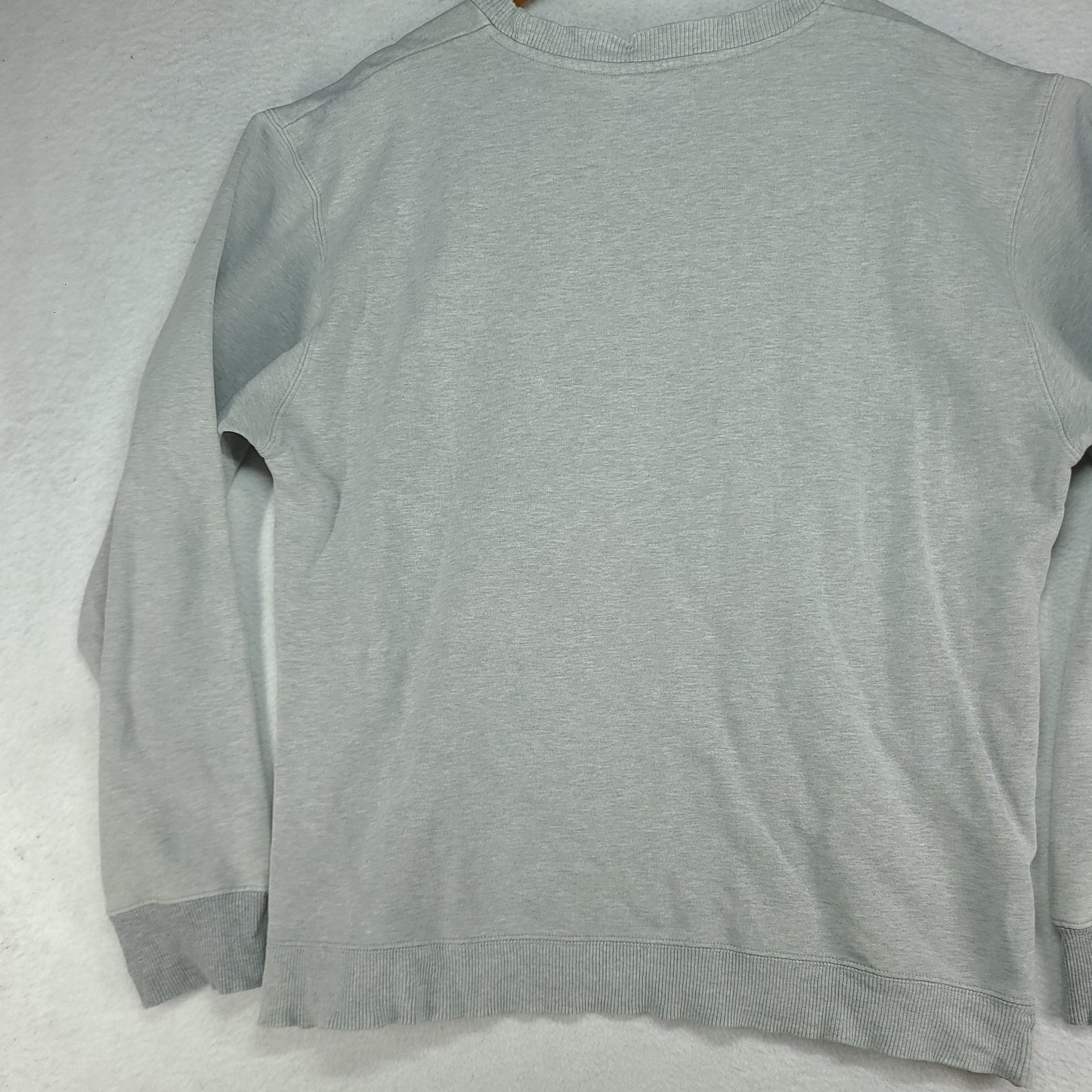 Quiksilver Jumper Grey Size L Pullover Spellout Adult Winter Warm Distressed Cuffs