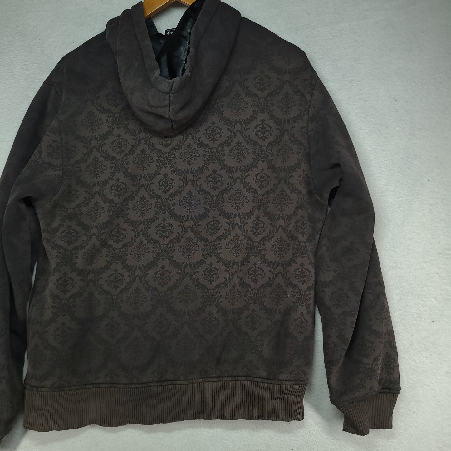 Billabong Hoodie Jumper Grey Full Zip Y2K Size M Slim Fit Cotton Polyester Blend
