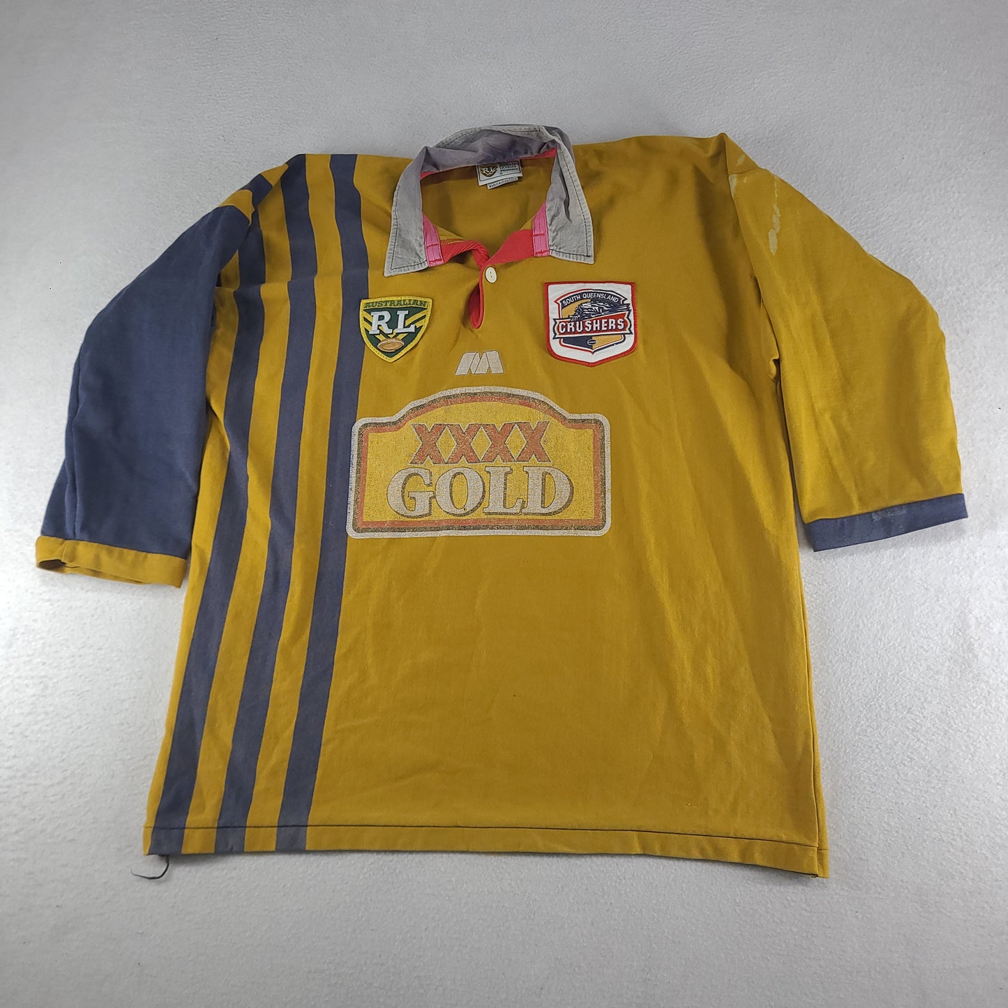 Vintage 90s South Queensland Crushers Jersey Rugby League XL 120CM