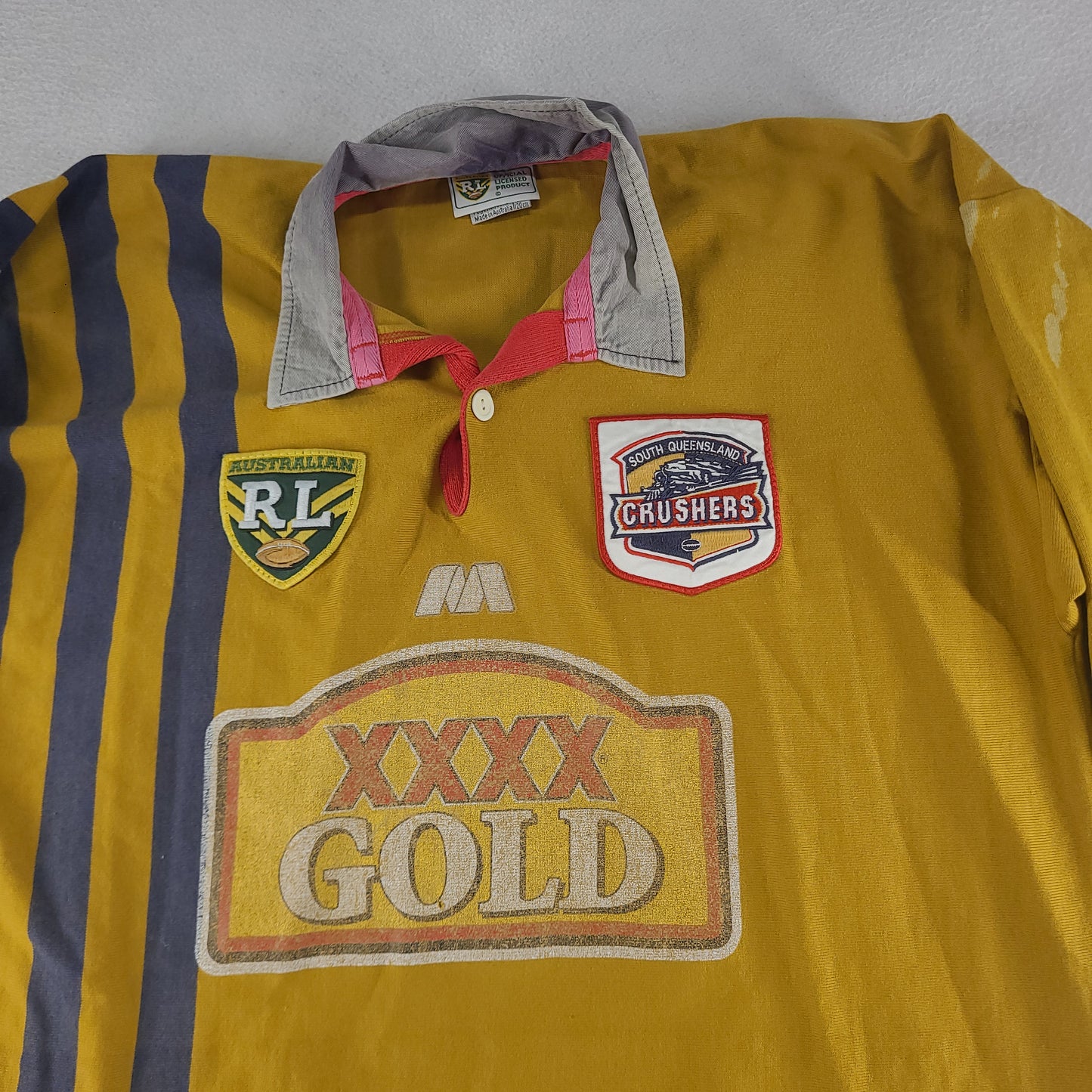 Vintage 90s South Queensland Crushers Jersey Rugby League XL 120CM