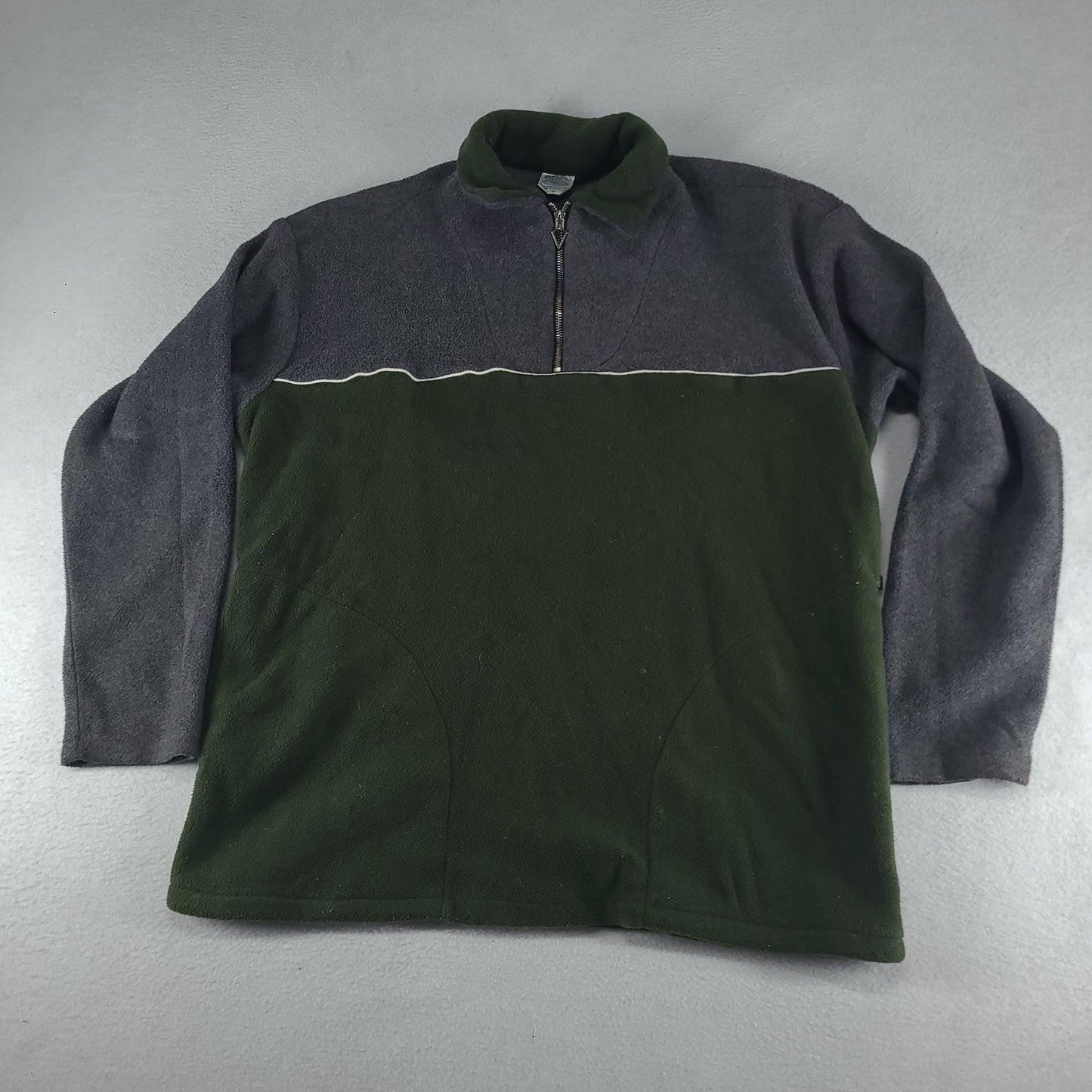Vintage Byrning Spears Jumper Pullover Quarter Zip Adult Green Grey Size M
