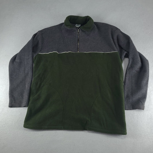 Vintage Byrning Spears Jumper Pullover Quarter Zip Adult Green Grey Size M