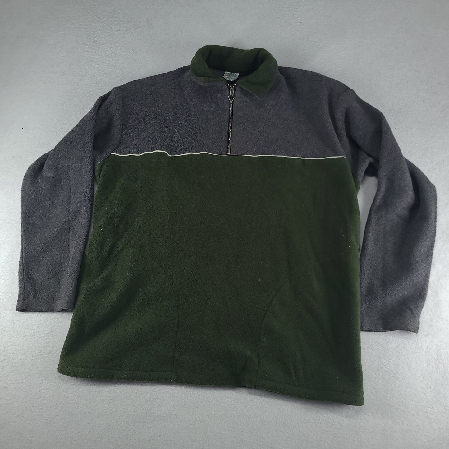 Vintage Byrning Spears Jumper Pullover Quarter Zip Adult Green Grey Size M