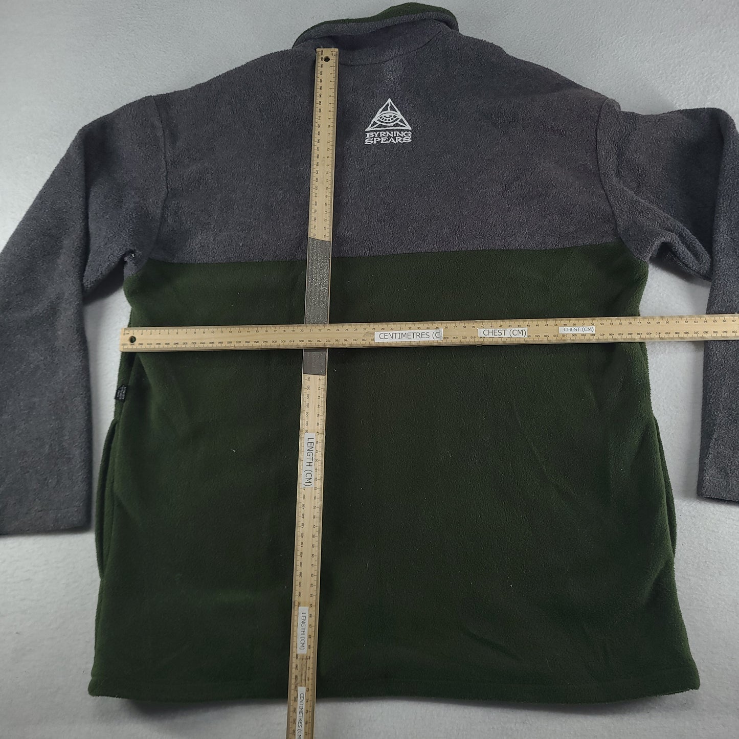 Vintage Byrning Spears Jumper Pullover Quarter Zip Adult Green Grey Size M