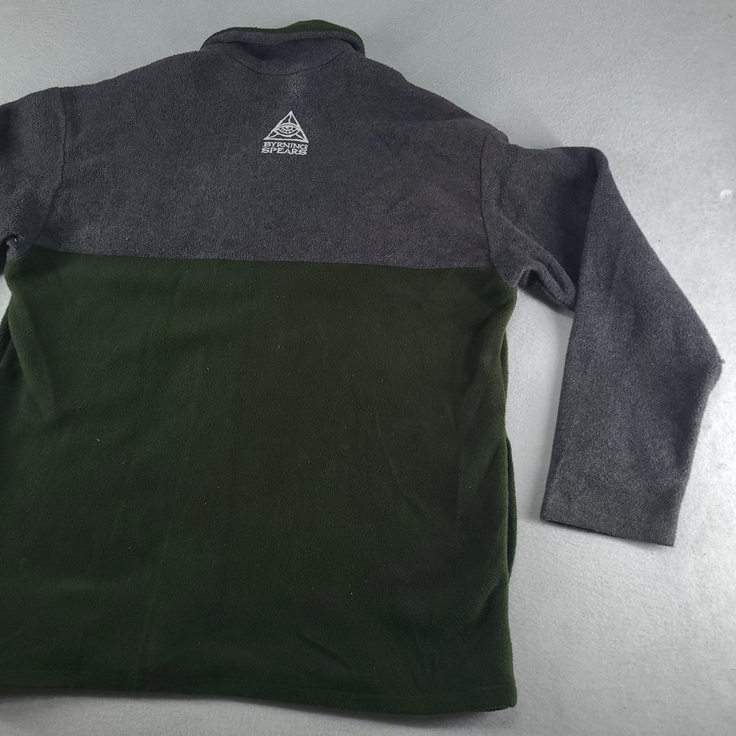 Vintage Byrning Spears Jumper Pullover Quarter Zip Adult Green Grey Size M