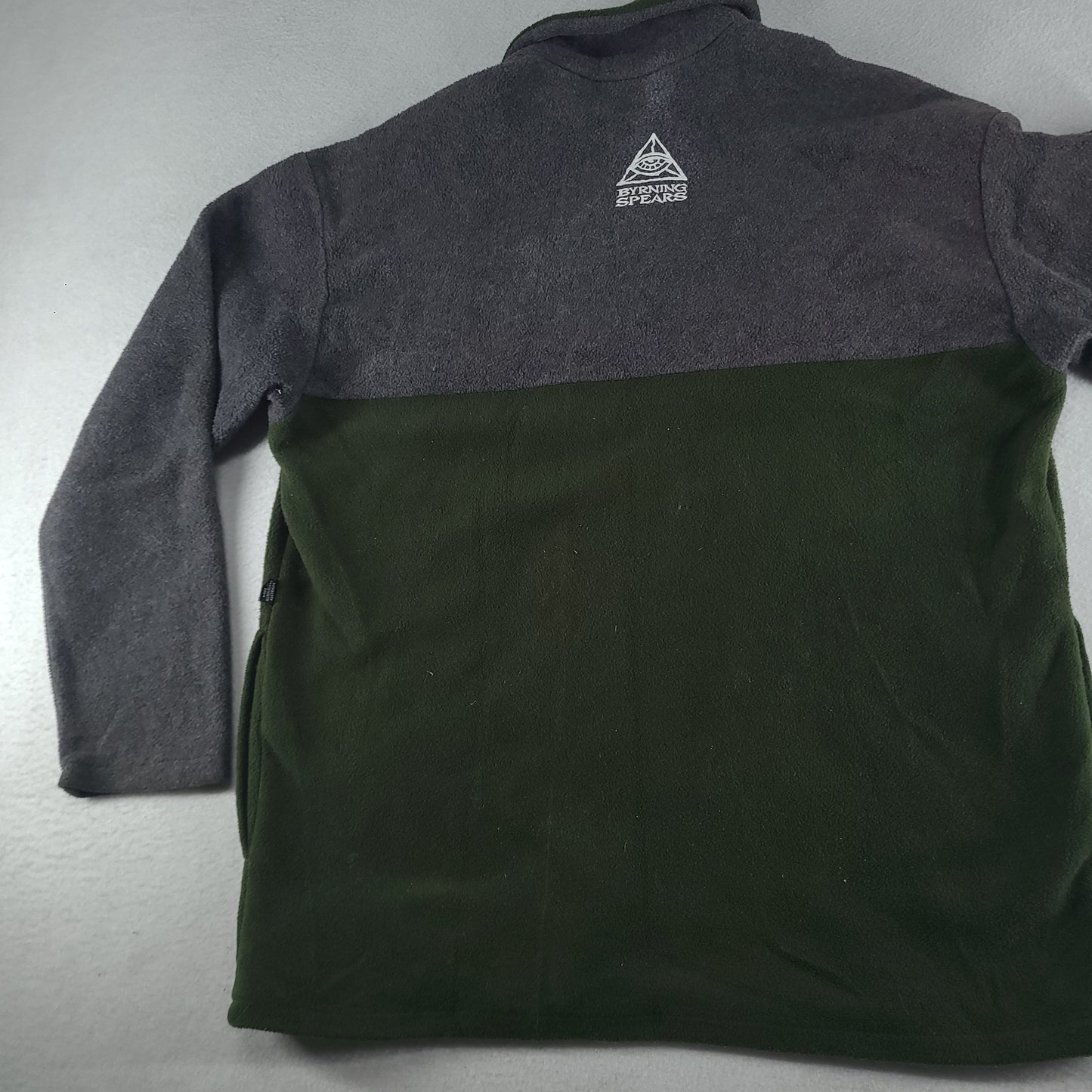 Vintage Byrning Spears Jumper Pullover Quarter Zip Adult Green Grey Size M