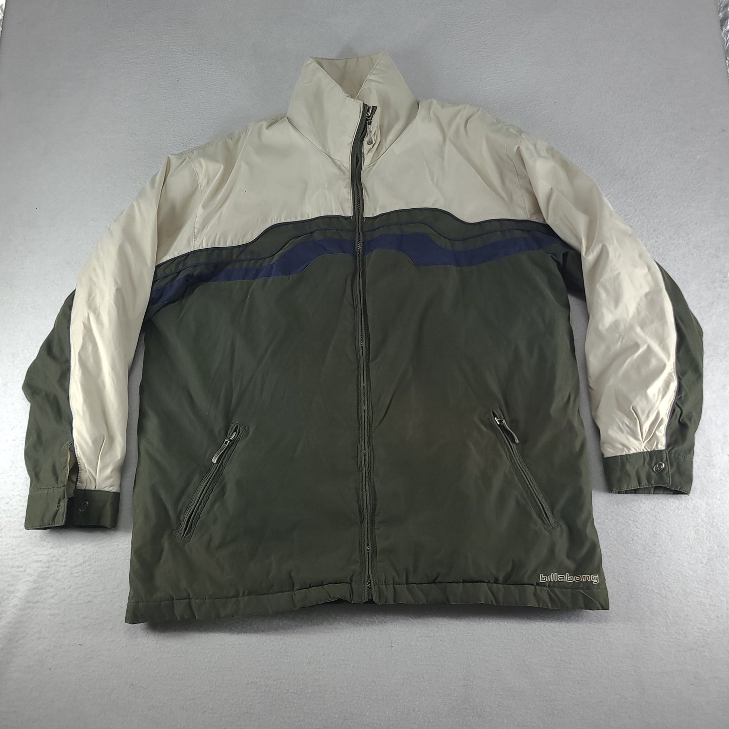 Vintage Billabong Jacket Windbreaker Brown Beige Adult Size XL