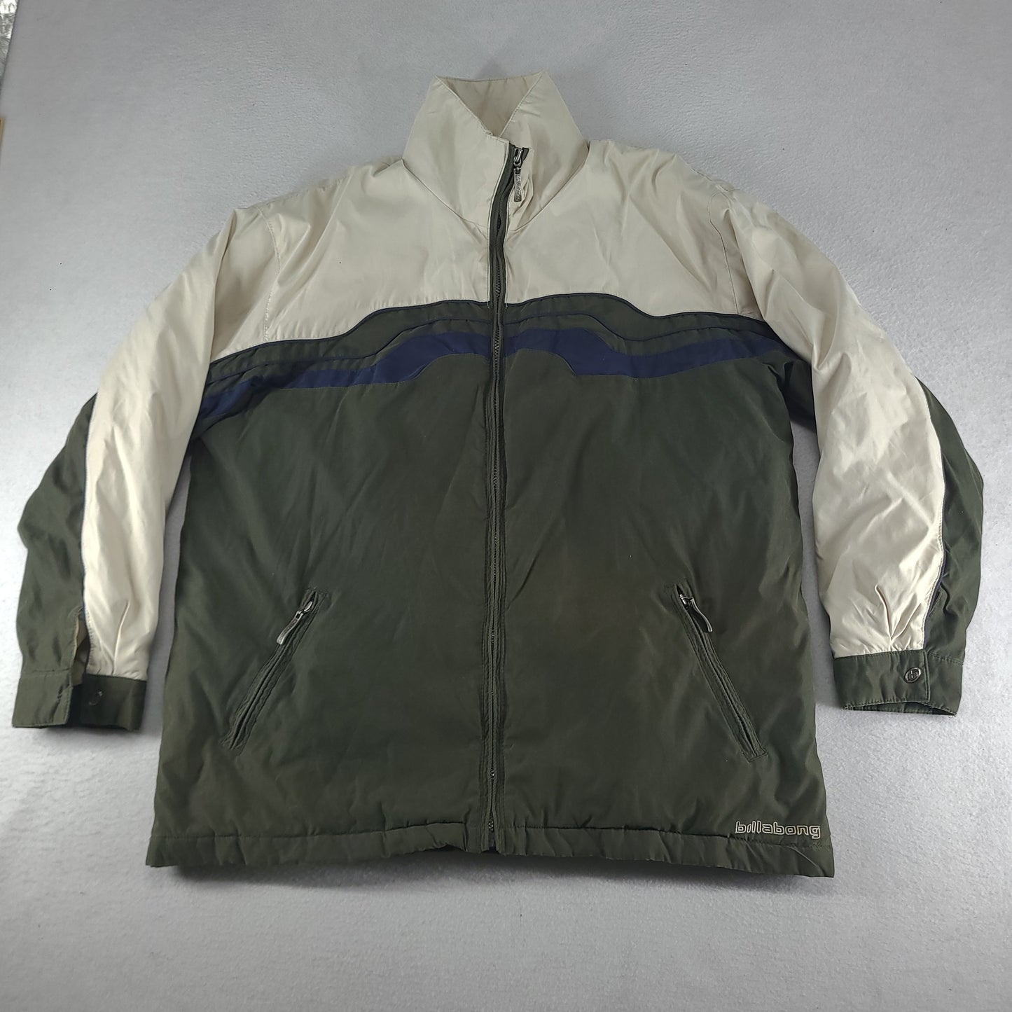 Vintage Billabong Jacket Windbreaker Brown Beige Adult Size XL