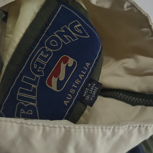 Vintage Billabong Jacket Windbreaker Brown Beige Adult Size XL