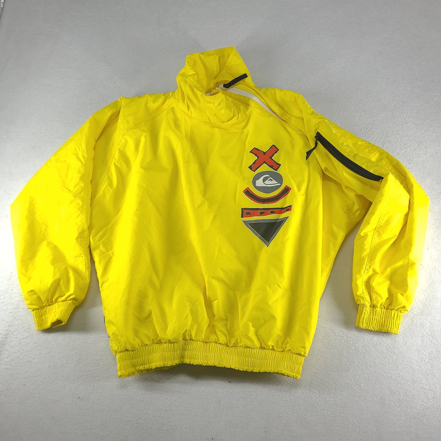 Vintage Quiksilver Jumper Windbreaker Yellow Size M Mens Nylon Pullover