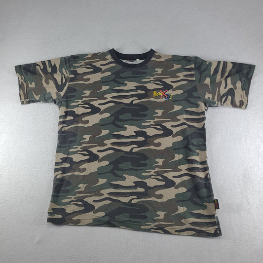 Vintage Moto X Shirt Green Camo Australia Motorcross Size Large Adult Mens