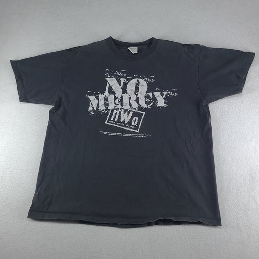Vintage 1998 NWO Shirt No Mercy Black Size XL Powerpro Oneita Tee Short Sleeve