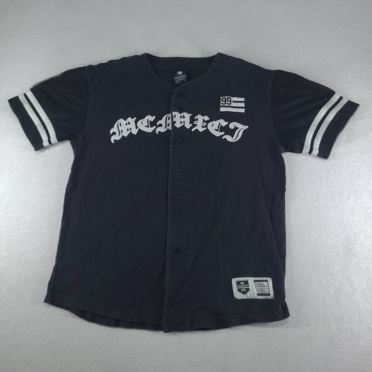 Southpole Shirt Black Size L Short Sleeve Button-Front Adult Cotton