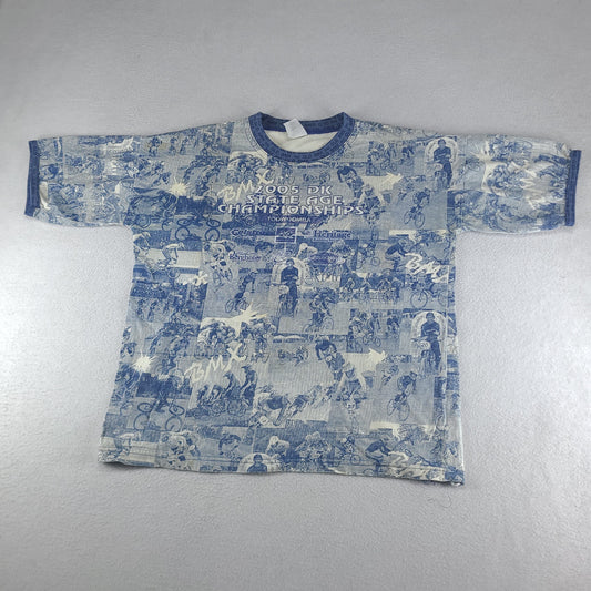 Vintage Motorcross Australia Shirt Short Sleeve All Over Print AOP Adult Size L Blue
