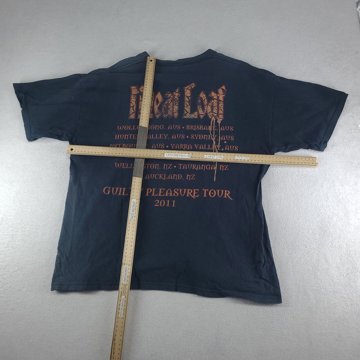 Meat Loaf Shirt Australian Tour 2011 Guilty Pleasure Tour Black Graphic Tee Size XL