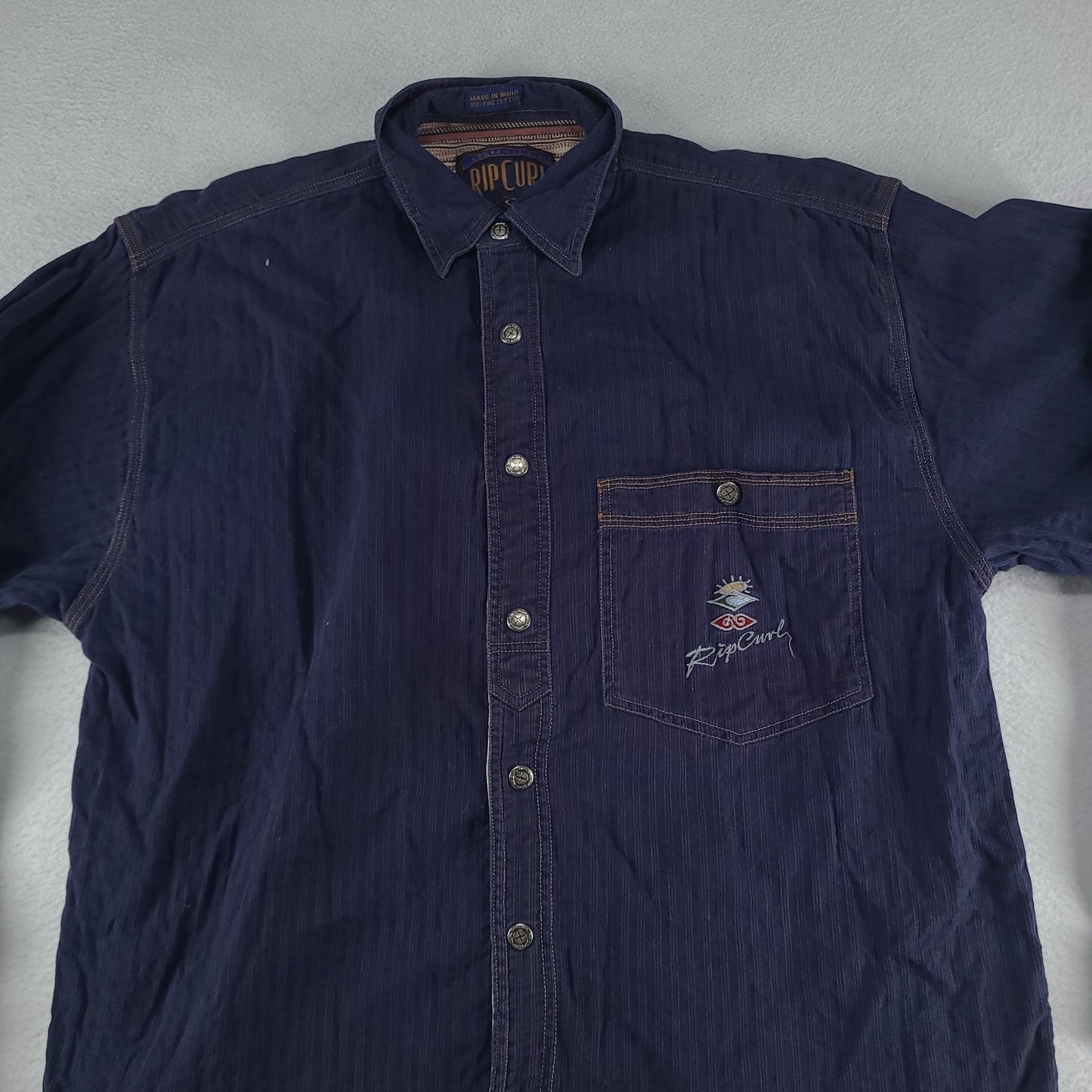 Vintage Rip Curl Shirt Button-Up Long Sleeve Adult Size M Cotton