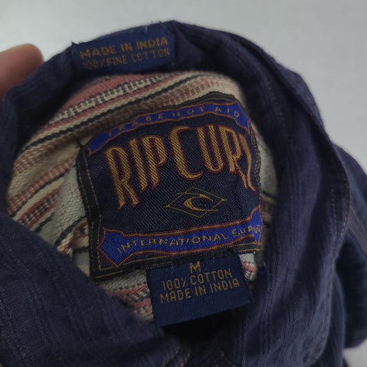 Vintage Rip Curl Shirt Button-Up Long Sleeve Adult Size M Cotton