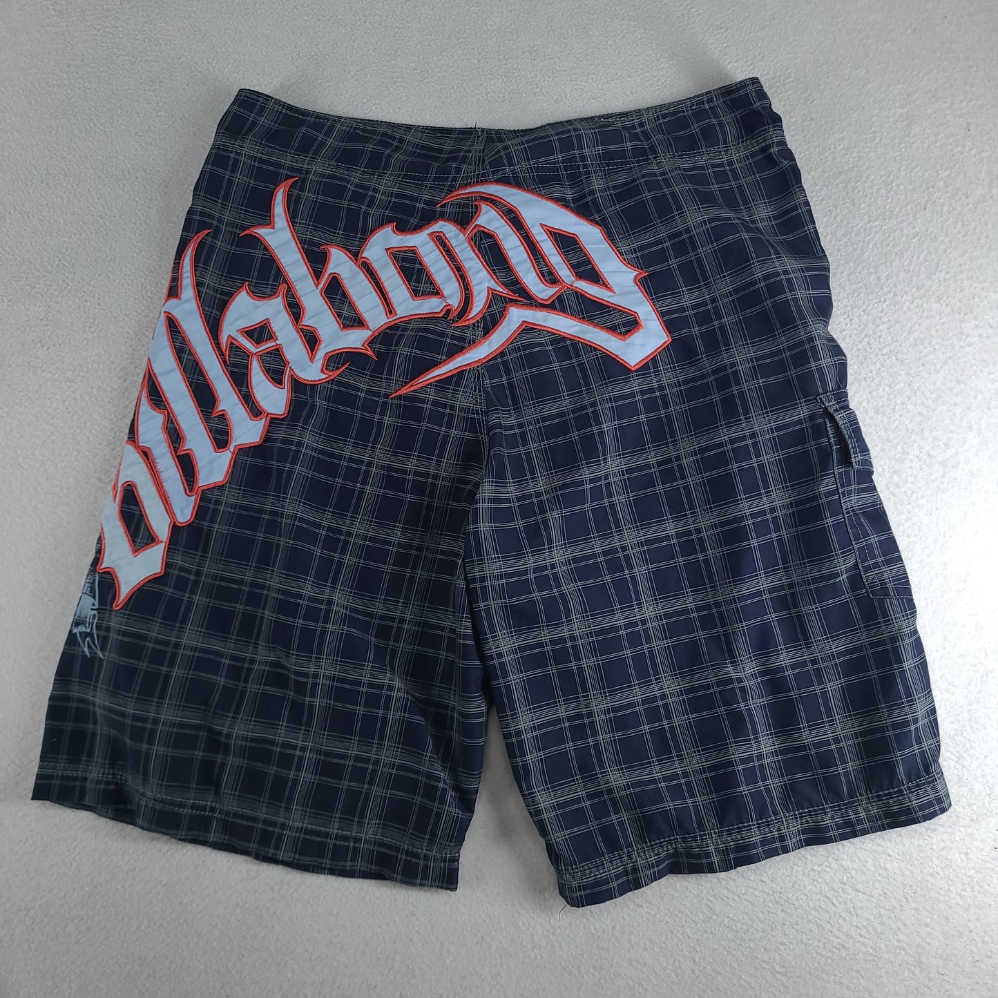 Billabong Shorts Blue Y2K Surf Logo Spellout Adult Mens Casual Size 38