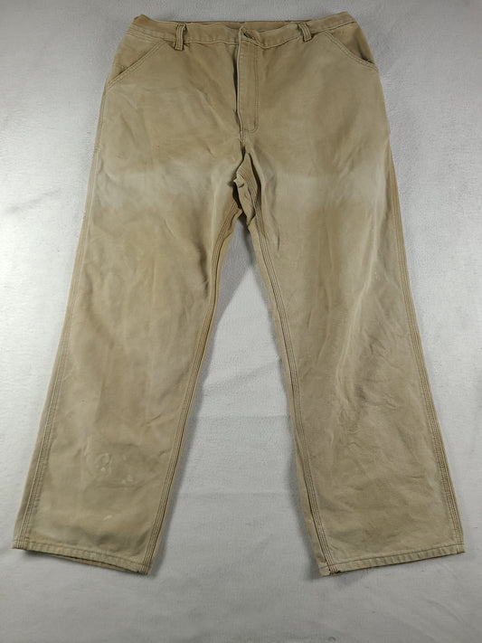 Carhartt Pants Workwear Beige Size 36 Adult Mens Denim Zip Fly