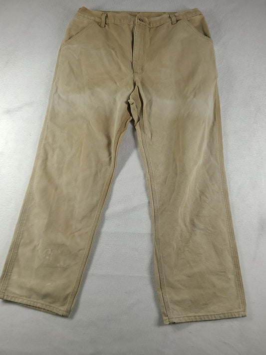 Carhartt Pants Workwear Beige Size 36 Adult Mens Denim Zip Fly
