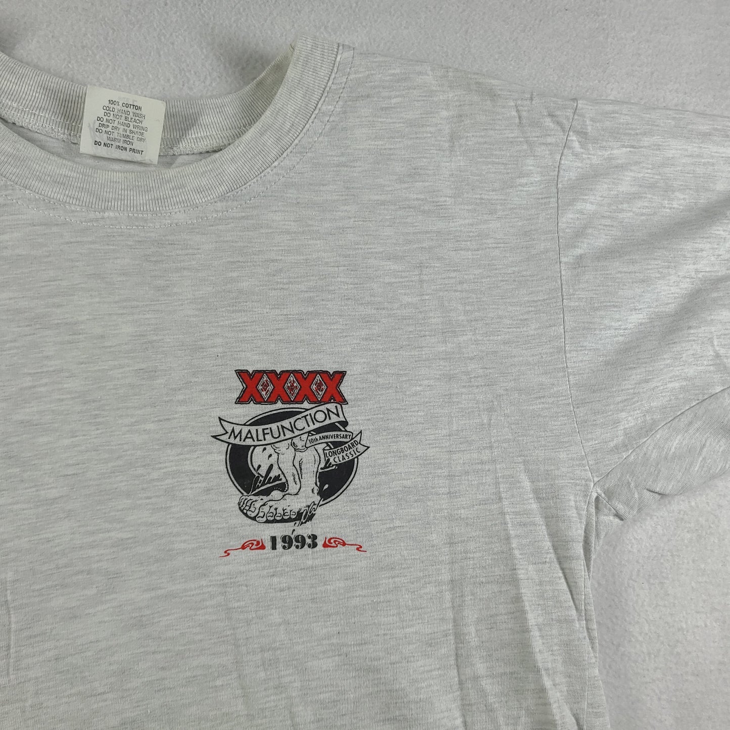 Vintage 1993 Malfunction Shirt Grey Size L Longboard Surfing Event Australia