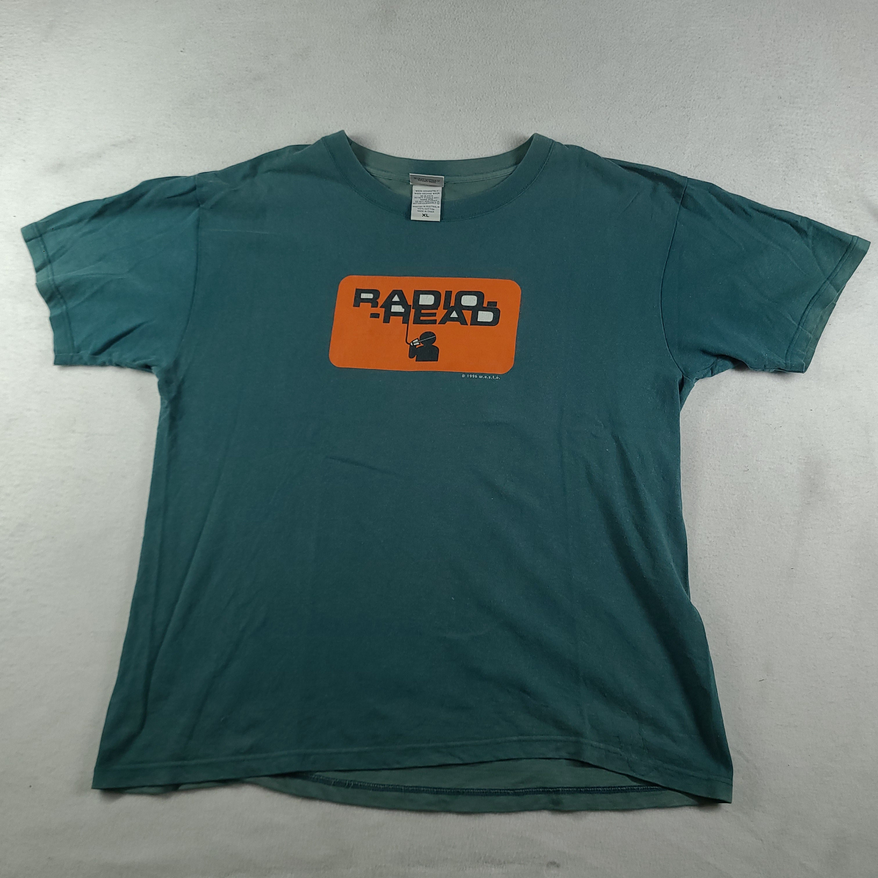 Vintage 1996 ACME Radiohead Shirt Green Short Sleeve Tee Adult
