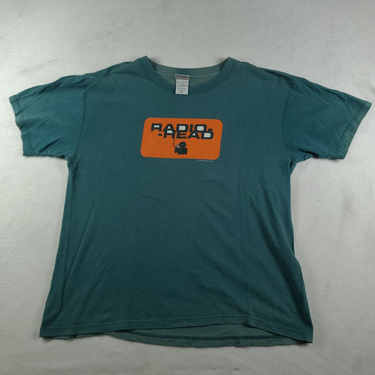 Vintage 1996 ACME Radiohead Shirt Green Short Sleeve Tee Adult Size XL