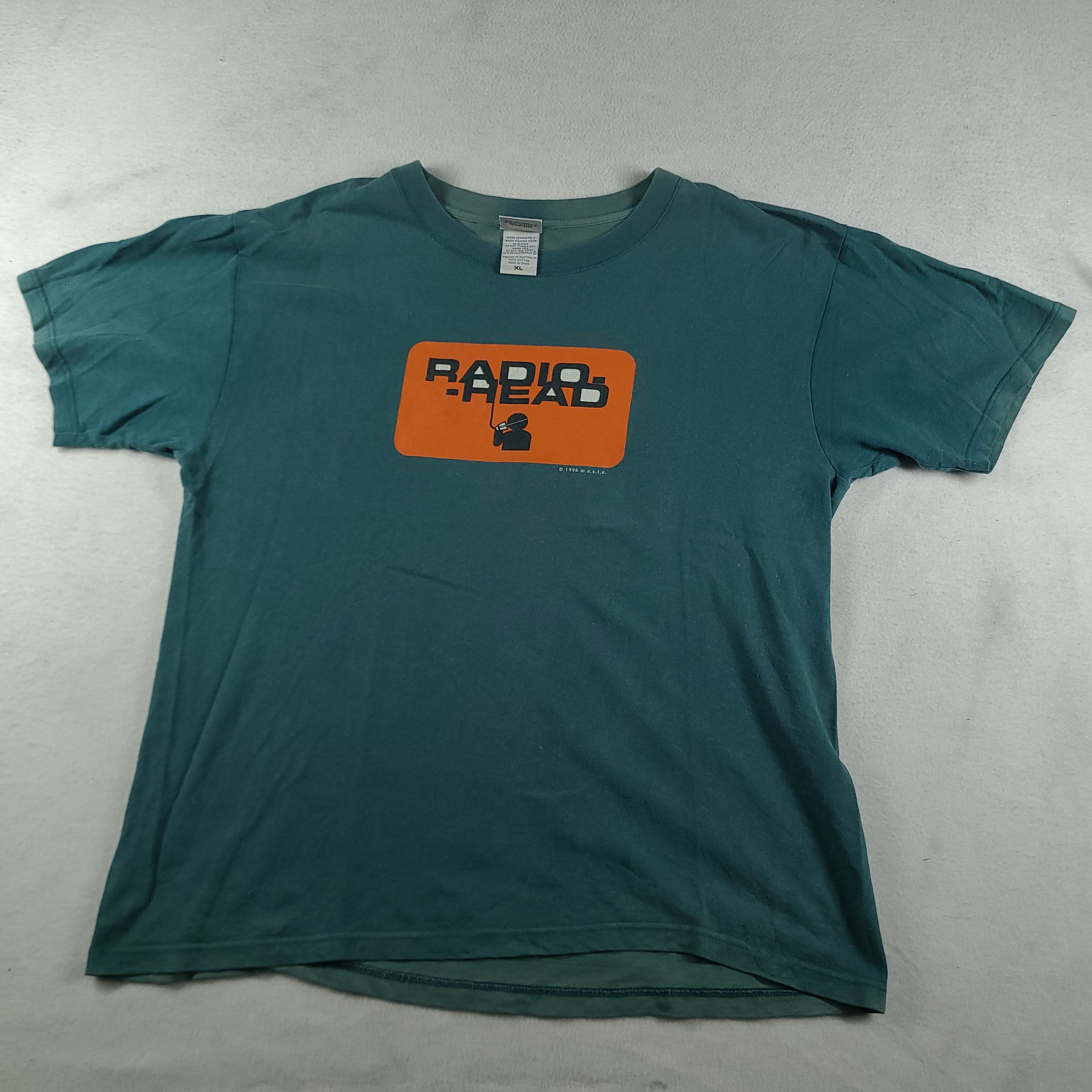 Vintage 1996 ACME Radiohead Shirt Green Short Sleeve Tee Adult