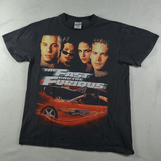 Fast and Furious Shirt Bootleg Short Sleeve Graphic Tee Black Size L Adult Mens