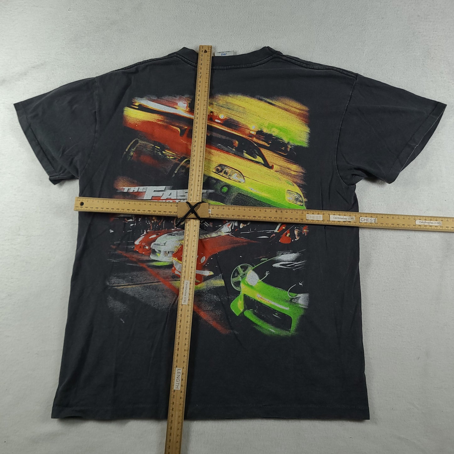 Fast and Furious Shirt Bootleg Short Sleeve Graphic Tee Black Size L Adult Mens