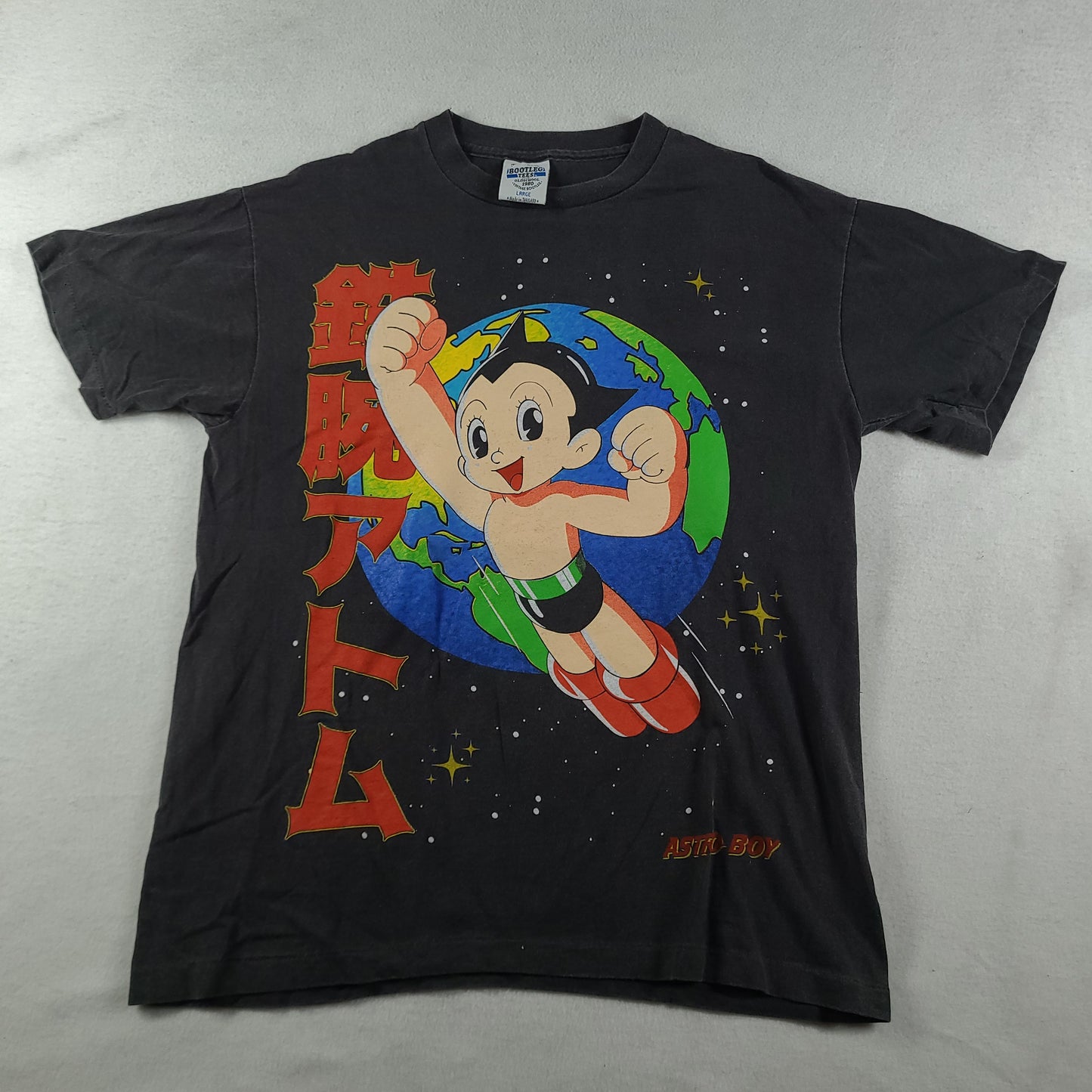 Astroboy Shirt Bootleg Short Sleeve Graphic Tee Black Size L