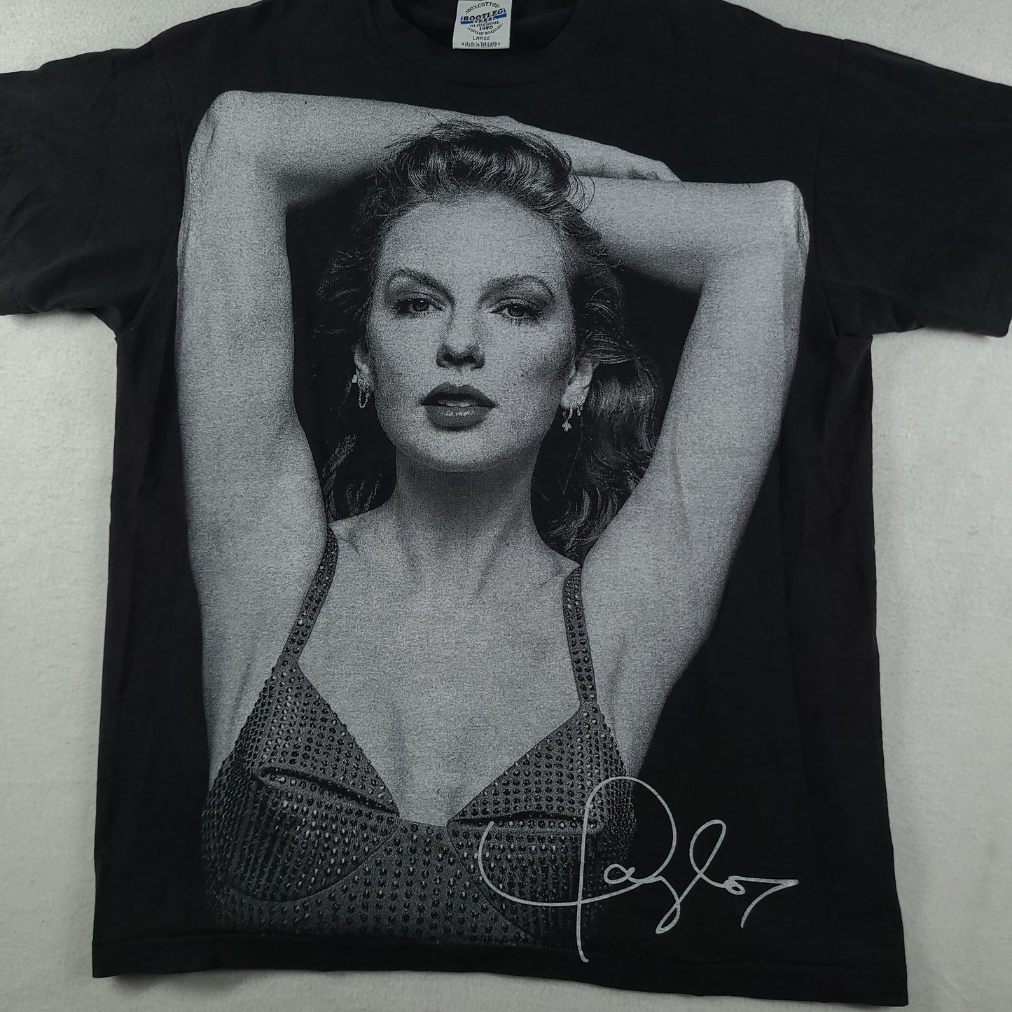 Taylor Swift Shirt Bootleg Black Size L Adult Big Print Graphic Tee