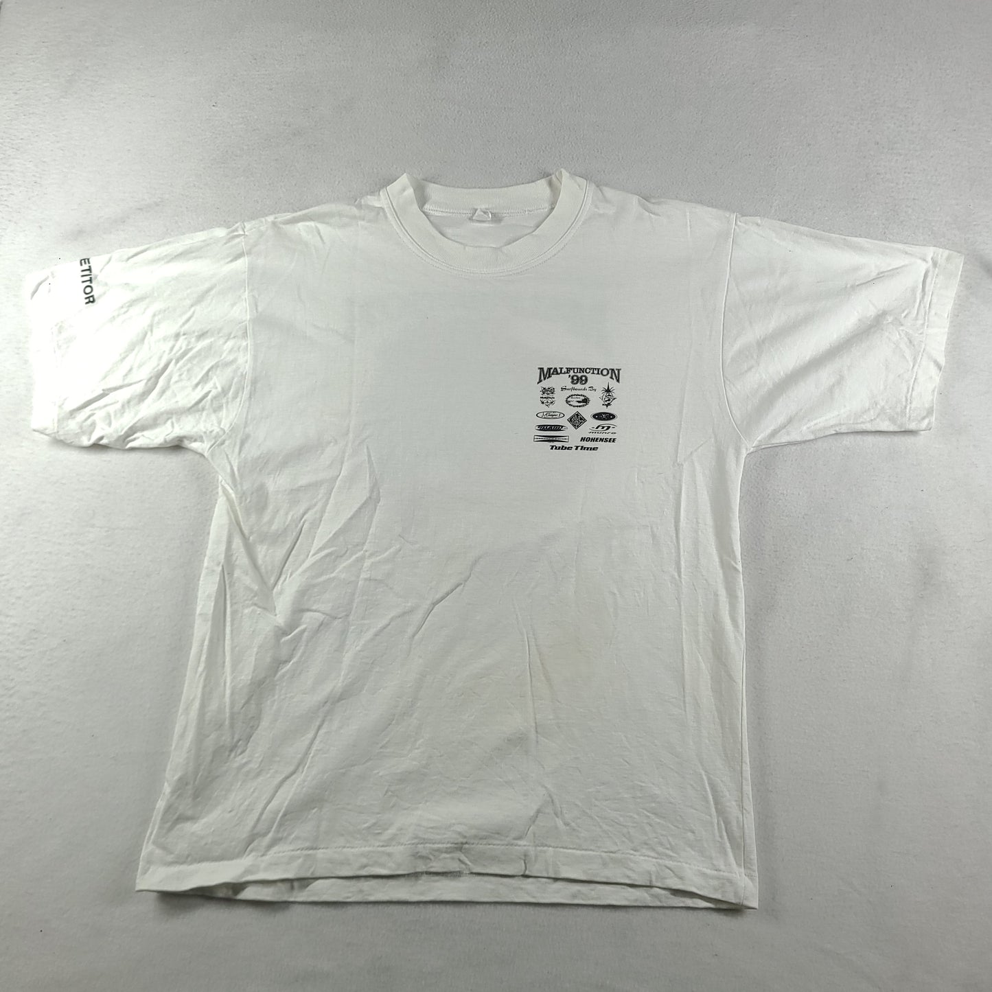 Vintage 1999 Malfunction Shirt Size L White Graphic Tee Made in Australia