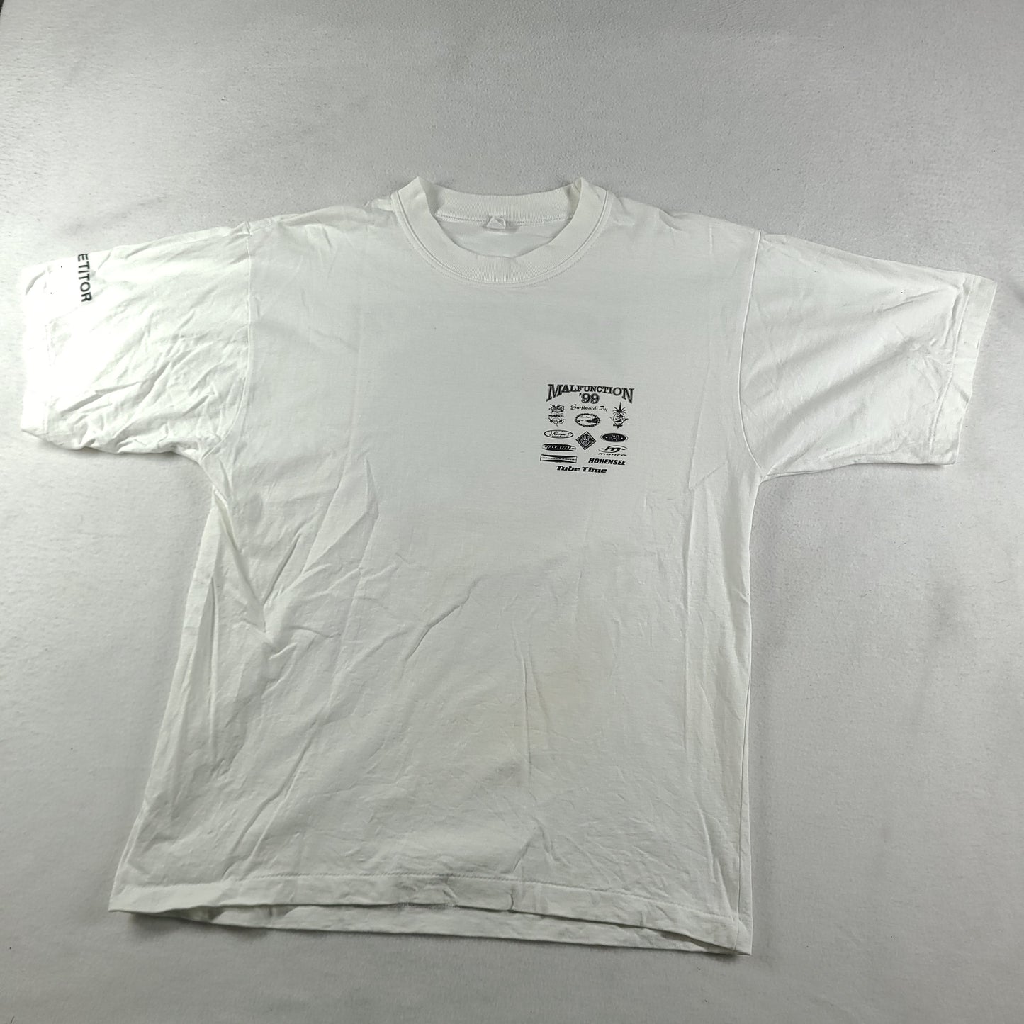 Vintage 1999 Malfunction Shirt Size L White Graphic Tee Made in Australia