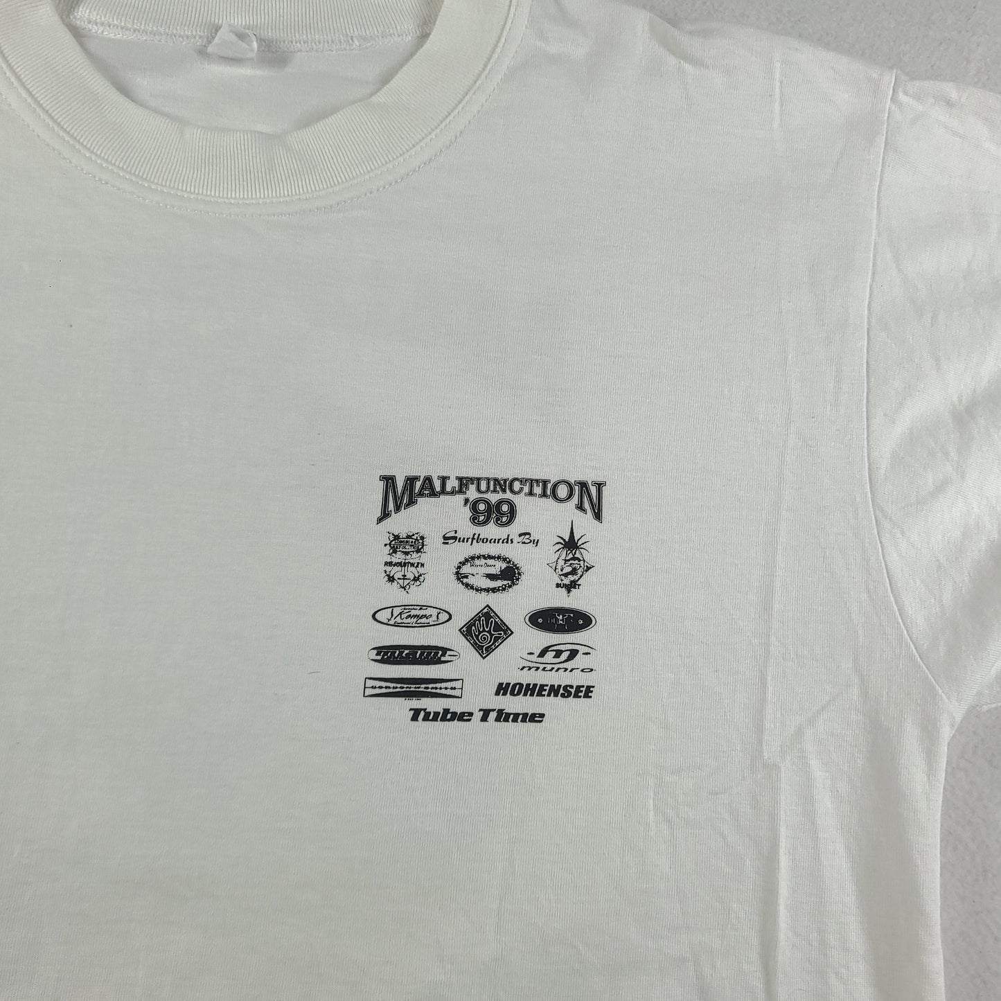 Vintage 1999 Malfunction Shirt Size L White Graphic Tee Made in Australia