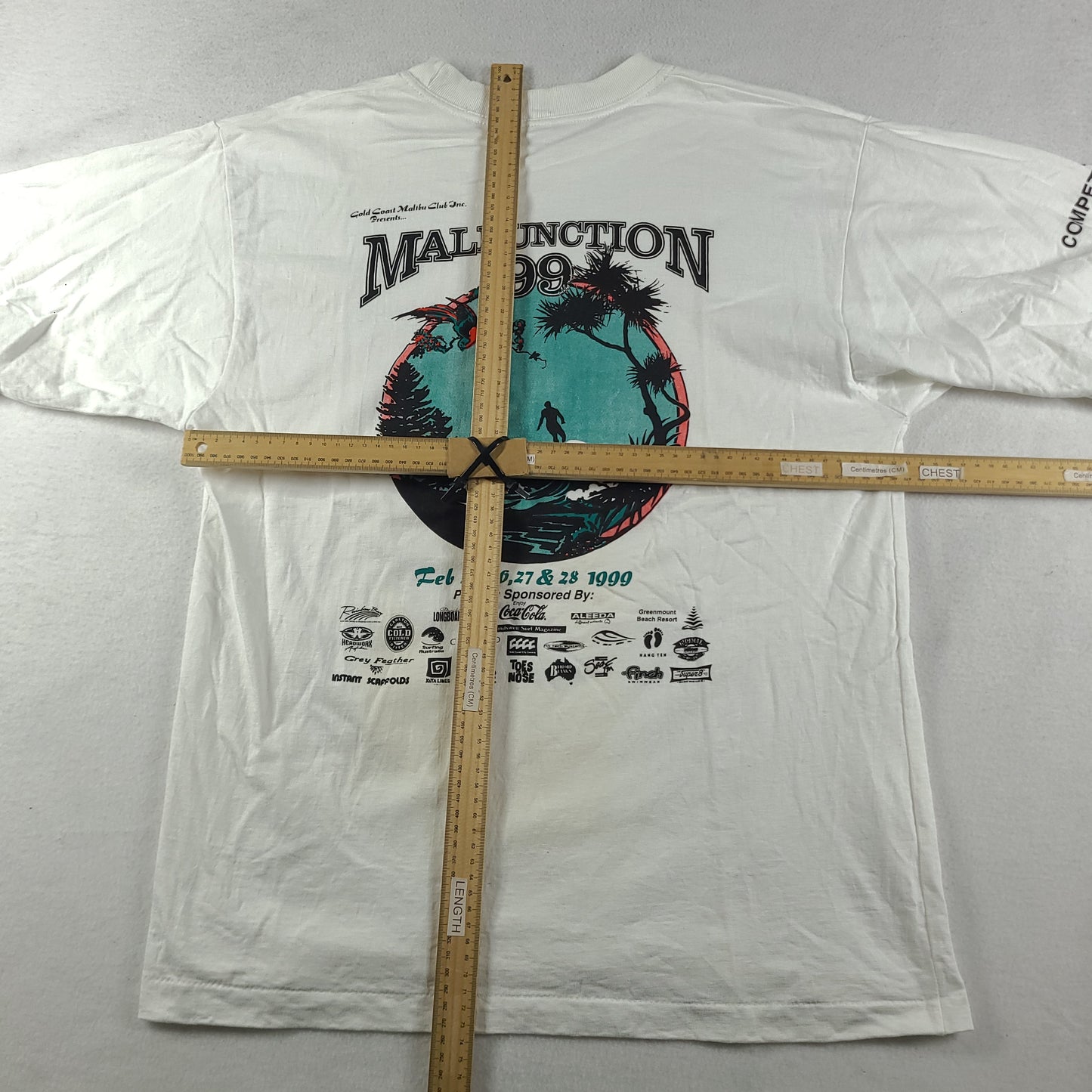 Vintage 1999 Malfunction Shirt Size L White Graphic Tee Made in Australia