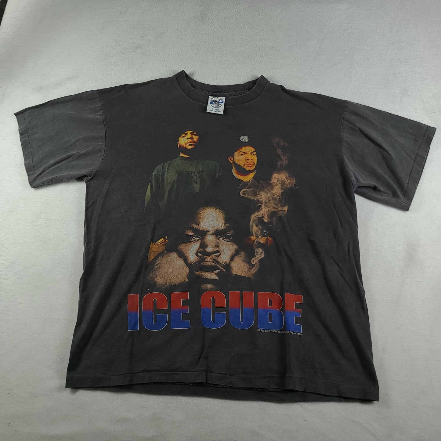 Ice Cube Shirt Bootleg Size XL Rap Tee Black Grey Short Sleeve Graphic