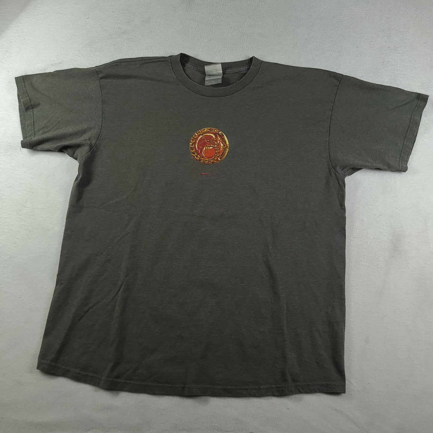 Vintage Nike Shirt Size XL Made in USA Red Dragon Chinese Lucky Grey