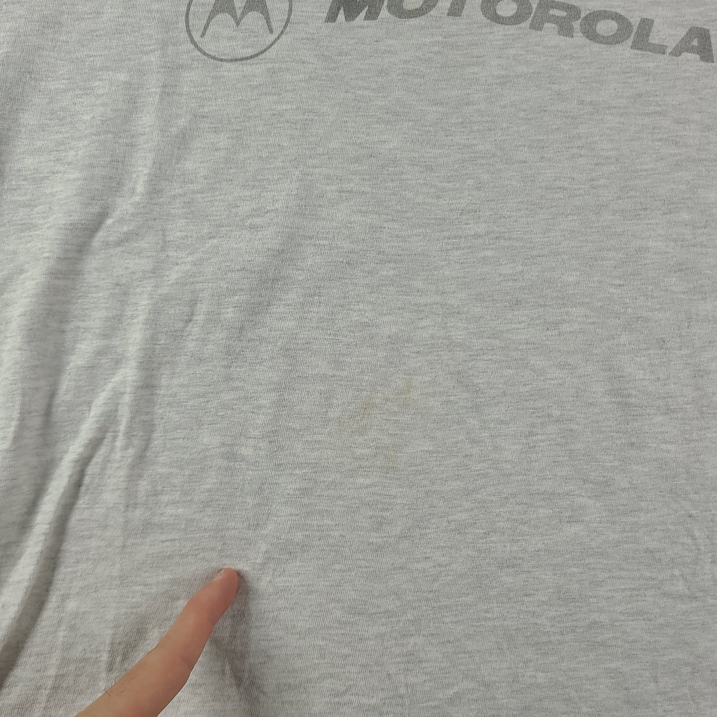 Vintage Motorola Shirt Size XL Grey Short Sleeve Graphic Tee Hanes Y2K Mobile Phone