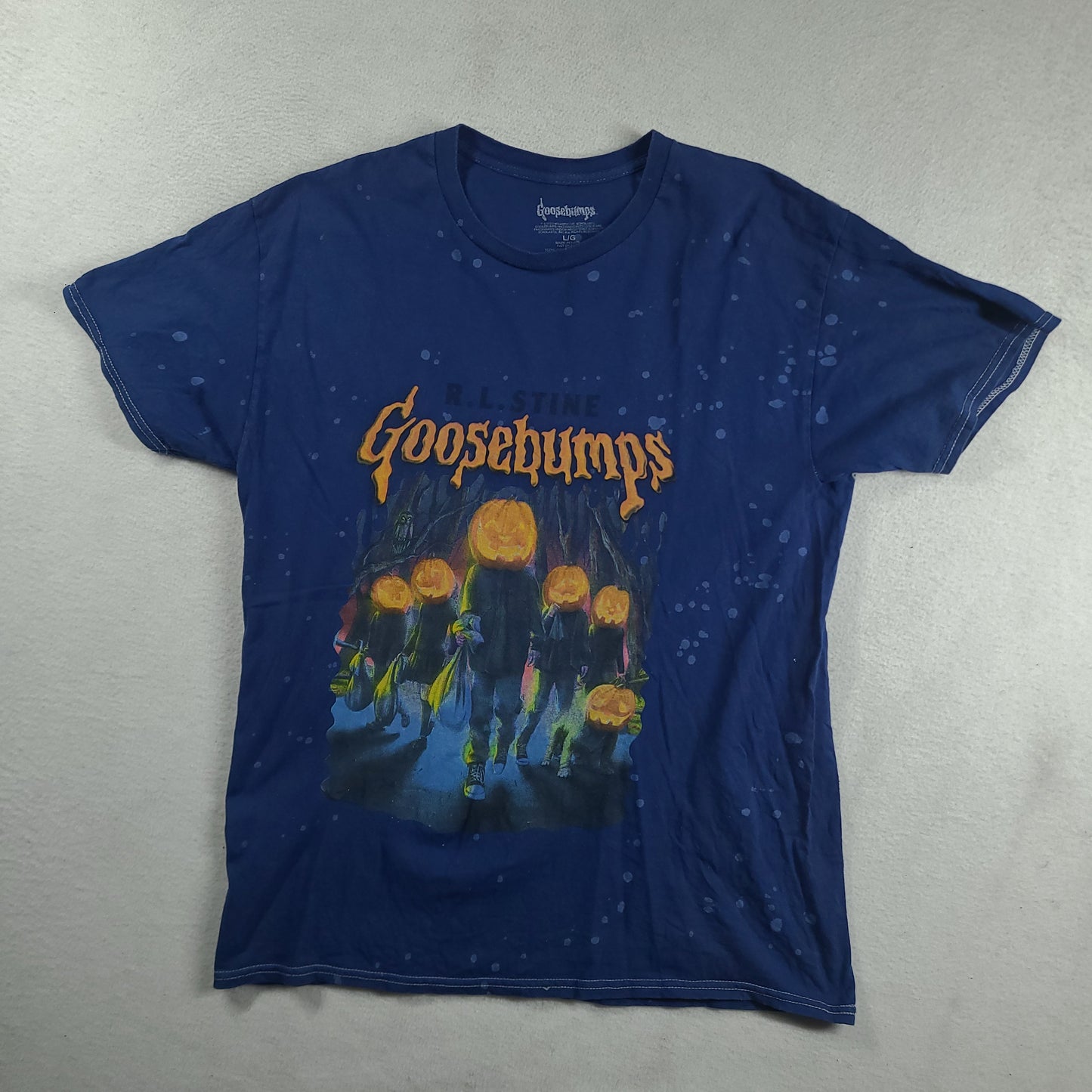 Goosebumps Shirt Size L Halloween Graphic Tee Jack Lanterns RL Stine